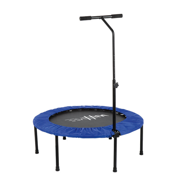 MAXXMEE Fitness Trampolin - Mit höhenverstellbarer Haltestange - blau/schwarz