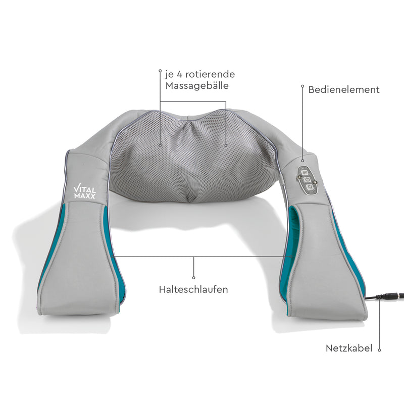 VITALmaxx Shiatsu-Massagegerät Nacken & Schulter - grau/türkis