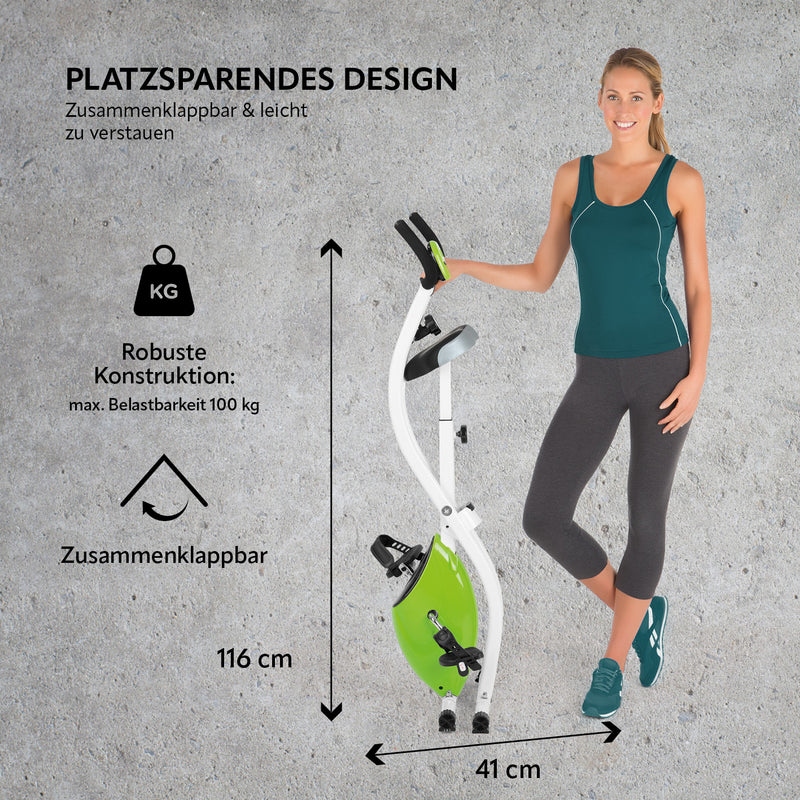 VITALmaxx Heimtrainer mit magnetischer Bremse - limegreen/weiß