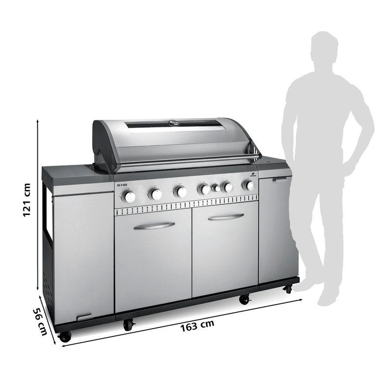 LANDMANN Gasgrill Rexon 6.1 cooK - Edelstahl