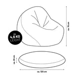 LUMALAND Sitzsack Drops (300 L) - In- & outdoor - Silbergrau