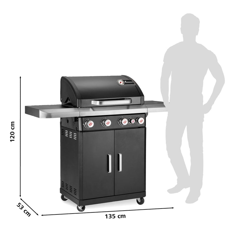 LANDMANN Gasgrill Rexon 4.1 cooK - schwarz (Kein Speditionsversand)