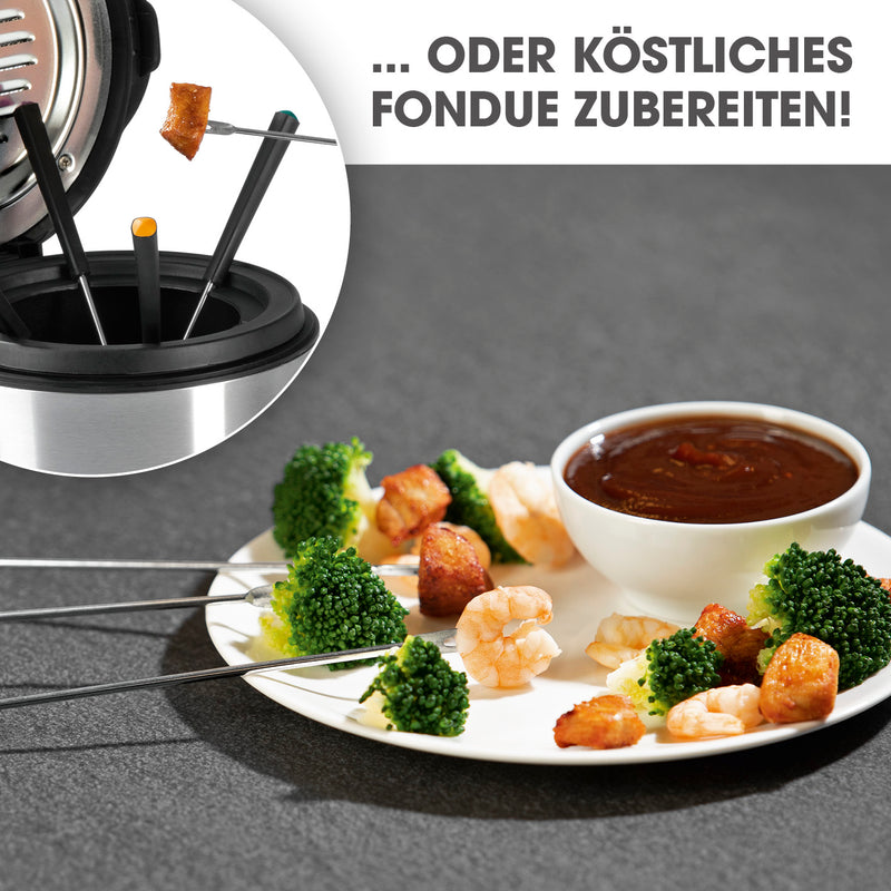GOURMETmaxx Fritteuse mit Fondue-Set - Edelstahl/schwarz