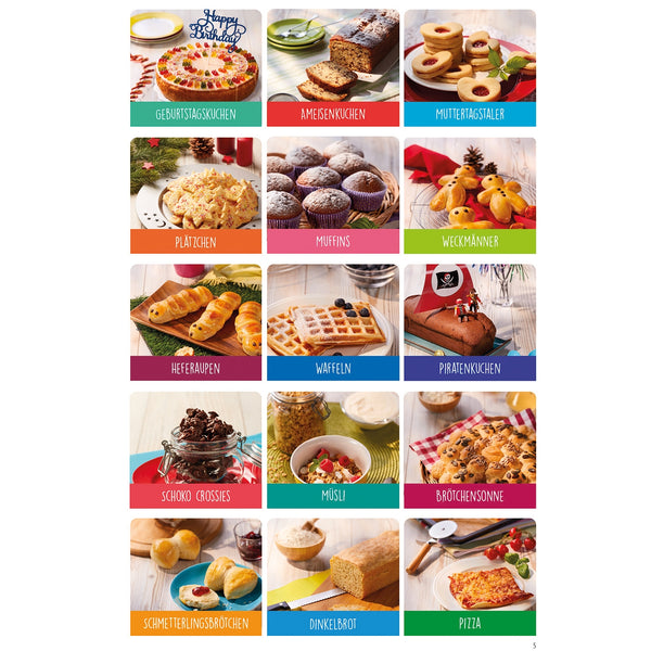Rezeptbuch (Ergänzungsexemplar ohne Messbecher) - Band 1 mit 15 kinderfreundlichen Backrezepten und Bild-für-Bild-Anleitungen für Backprofis von morgen.