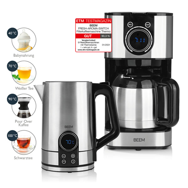 SWITCH-SET mit FRESH-AROMA-SWITCH Filterkaffeemaschine - Thermo & TEA-SWITCH Tee- und Wasserkocher - 1,7 L