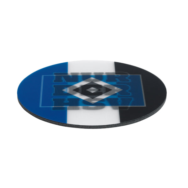 HSV Untersetzer 3D - 10,5 x 10,5 cm - 5er-Set - blau/weiß/schwarz mit Logo