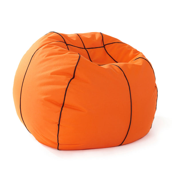 LUMALAND Luxury Basketball Sitzsack - großes, komfortables Sitzkissen im Basketball-Design für drinnen und draußen.