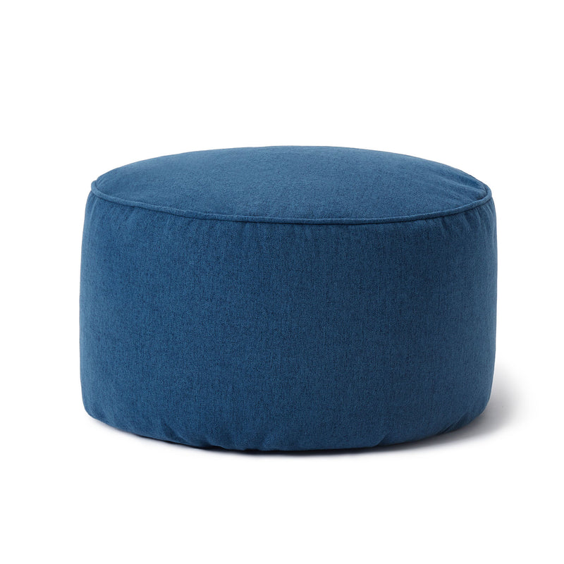 LUMALAND Comfort Line Sitzsack-Hocker 25 x 45 cm - Indoor - Runder Sitzpouf, Bodenkissen Bean Bag Pouf - Dunkelblau