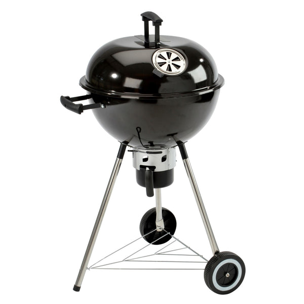 GRILLCHEF Holzkohle-Kugelgrill - 92 cm mit emailliertem Deckel, verchromtem Grillrost, Lüftungsscheibe und Ascheauffangtopf.