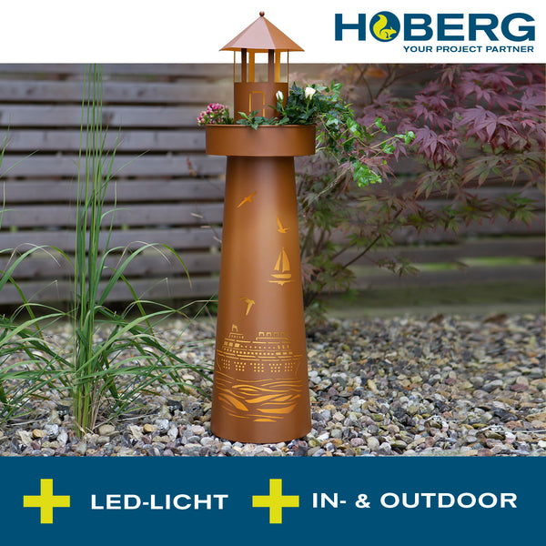 Hoberg LED Deko-Leuchtturm in Rost-Optik