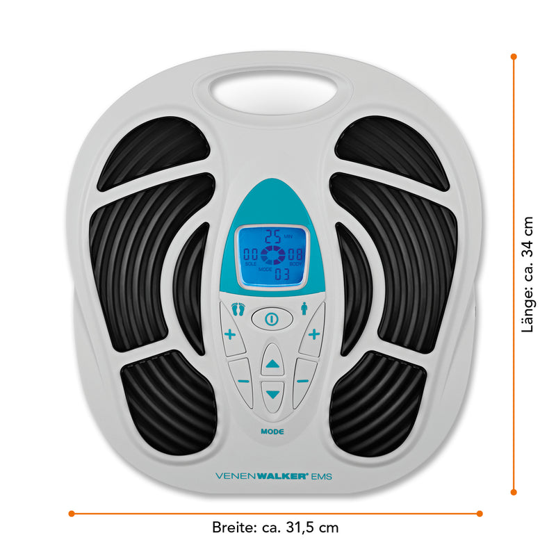 VENENWALKER Durchblutungs-Stimulator + Fernbedienung - 4 Muskelstimulations-Pads EMS