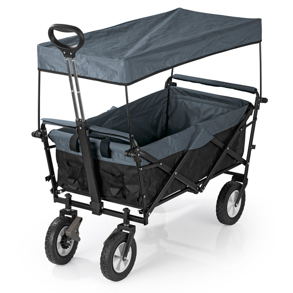 EASYmaxx Bollerwagen faltbar - Maximale Tragfähigkeit bis ca. 80 kg - schwarz/grau