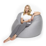 LUMALAND Flexi Comfort Sitzsack - Premium Bean Bag Sitzkissen Medium - 142 x 84 cm - Hellgrau