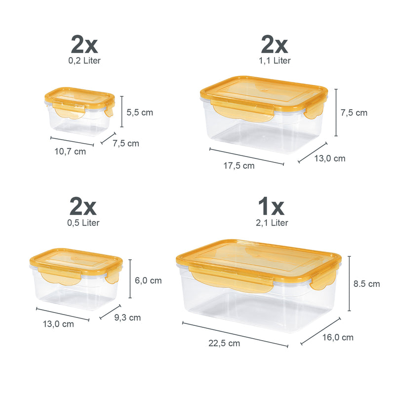 HOBERG Frischhaltedosen 14-tlg. mit 4-fach-Klick-Verschluss