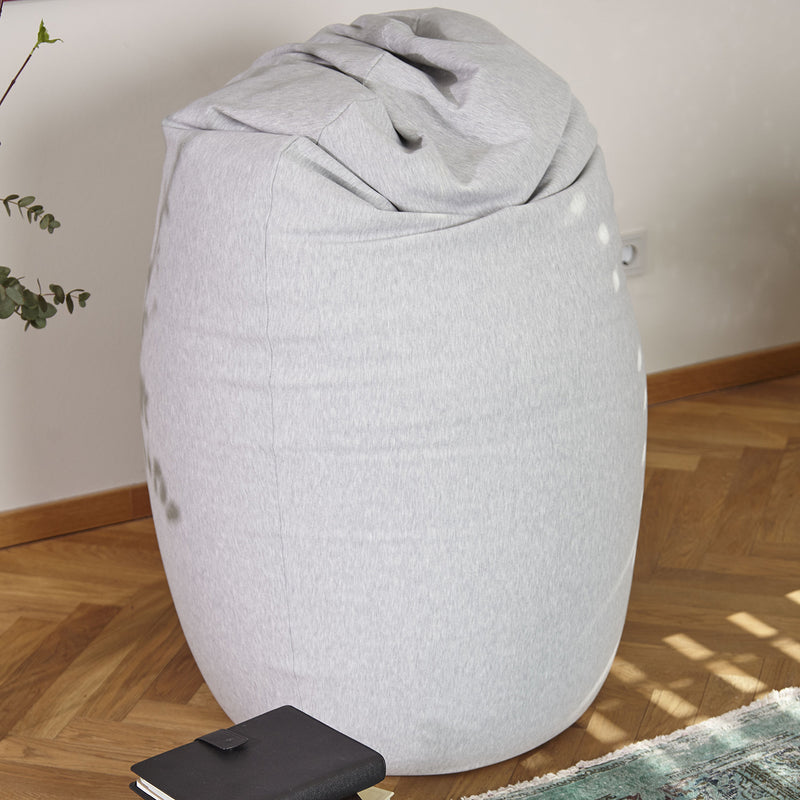 LUMALAND Flexi Comfort Sitzsack - Premium Bean Bag Sitzkissen Medium - 142 x 84 cm - Hellgrau