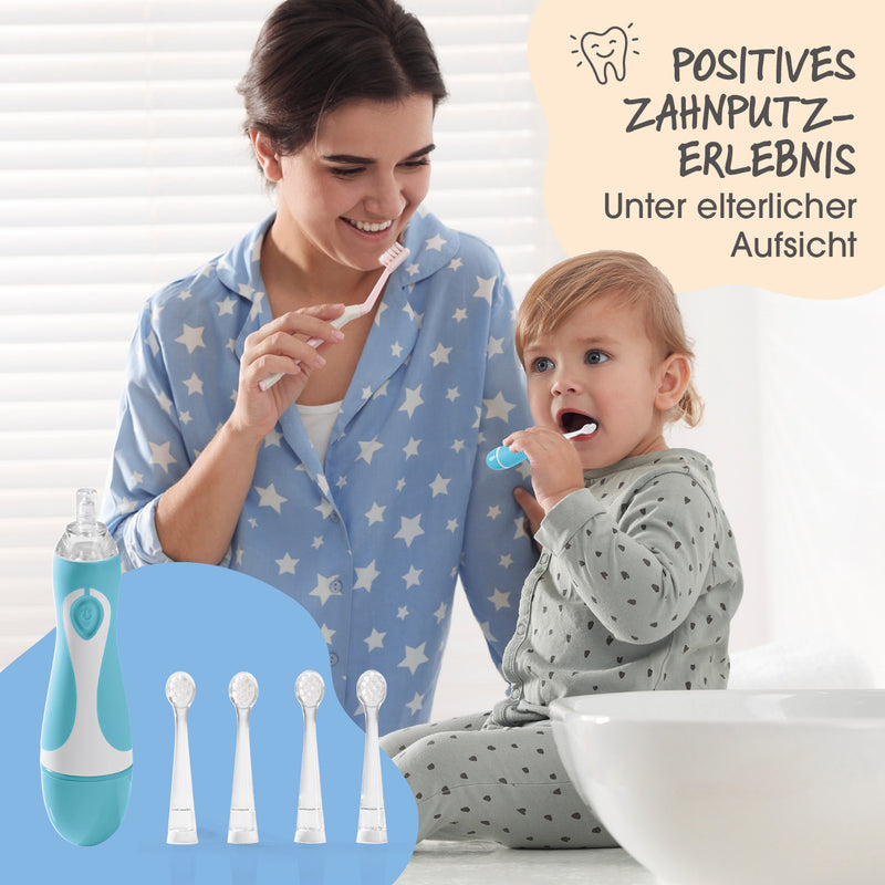 VITALmaxx Elektrische Kinder-Zahnbürste mit Smart Timer - Ab 6 Monate* - Blau/Weiß