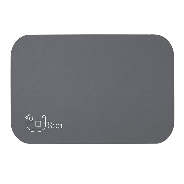 EASYmaxx Badematte Spa 40x60 cm dunkelgrau, extra saugfähig, antirutsch, schnelltrocknend, weiches Material, ohne nasse Fußabdrücke.