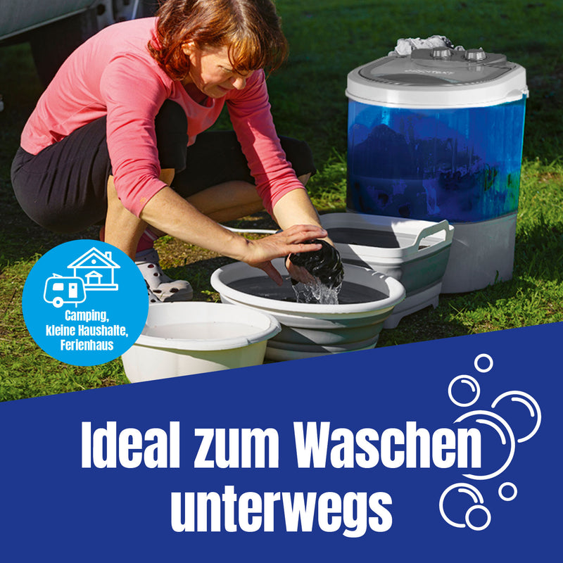 EASYmaxx Mini-Waschmaschine - 260 Watt - weiß/blau