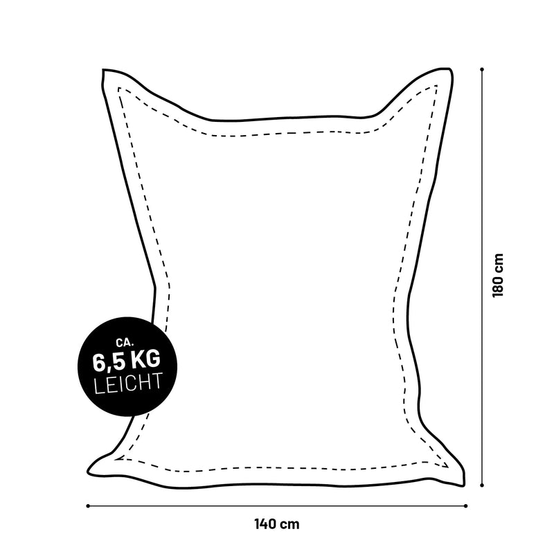 LUMALAND Sitzsack Classic XXL (380 L) - In- & outdoor - Stahlgrau