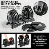 FitEngine verstellbare Multifunktionshantel - Kettlebell, Kurz- & Langhantel