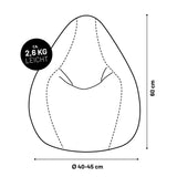 LUMALAND Luxury Fluffy Sitzsack stylischer Webplüsch Beanbag Gelb mit 120L Füllung, 60x40-45 cm, ca. 2,6 kg leicht und flexibel.