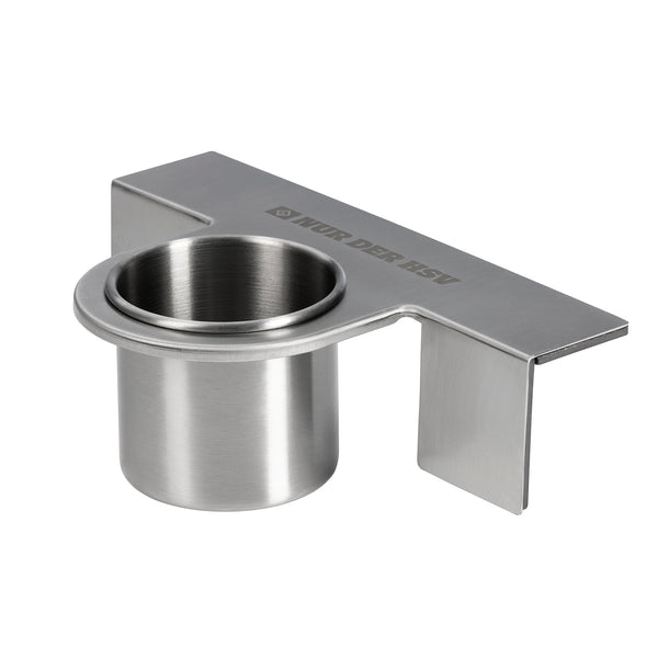 HSV Flaschenhalter magnetisch - silber mit Logo aus Edelstahl mit Magnetbefestigung und „NUR DER HSV“-Schriftzug für sicheren Halt.