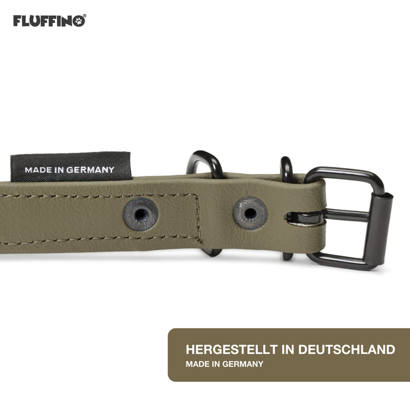 FLUFFINO® BioThane Hundeleine - 3-Fach verstellbar - 220 cm - Oliv