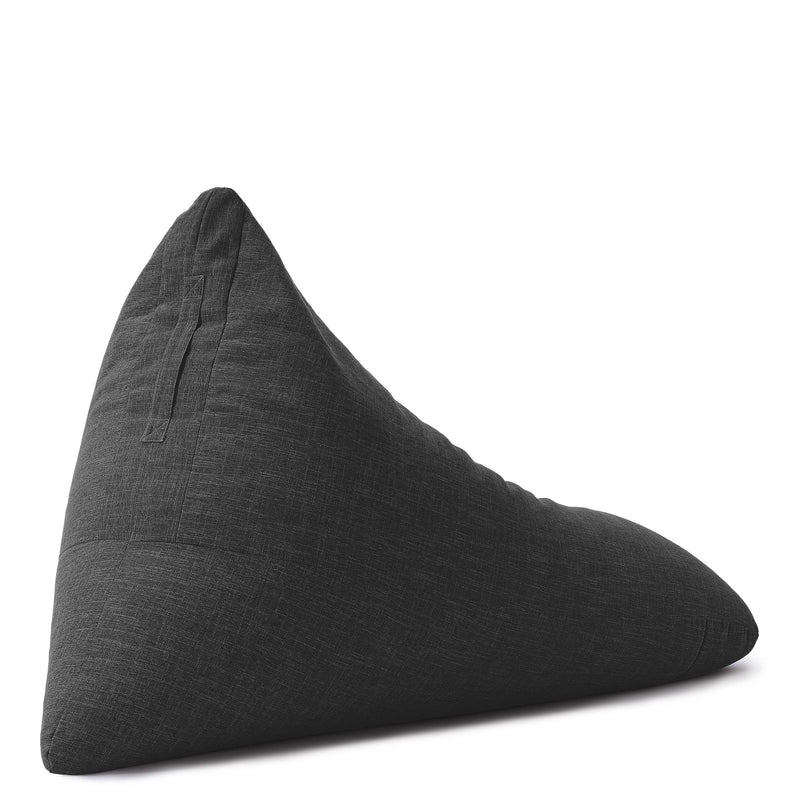 LUMALAND Sitzsack Interior Line - Sitzkissen Bean Bag - Dreieckiger Komfort-Sitzsack - 370l Füllung - 150 x 100 x 100 cm - Dunkelgrau