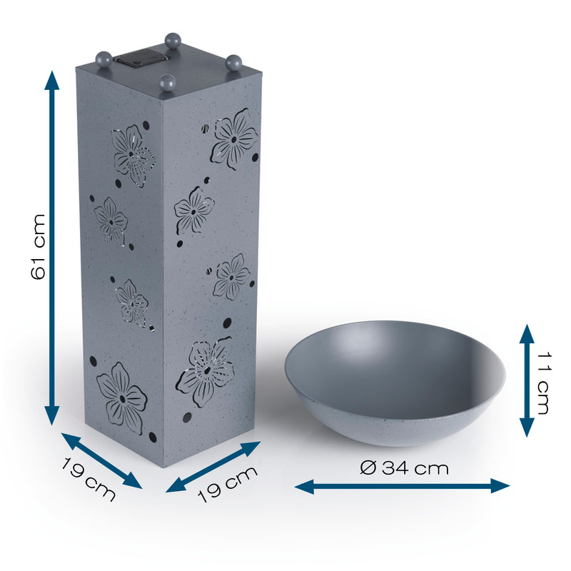 Hoberg LED Pflanzsäule "Blume" in 3D Beton-Optik