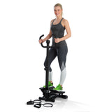 VITALmaxx Fitnesstrainer Swing Stepper mit 2 Expanderbändern - schwarz