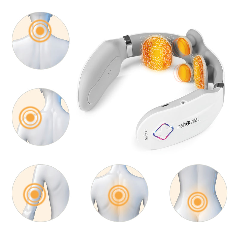 nah-vital® Nackenmassagegerät - Mit EMS- und Wärmefunktion - weiß