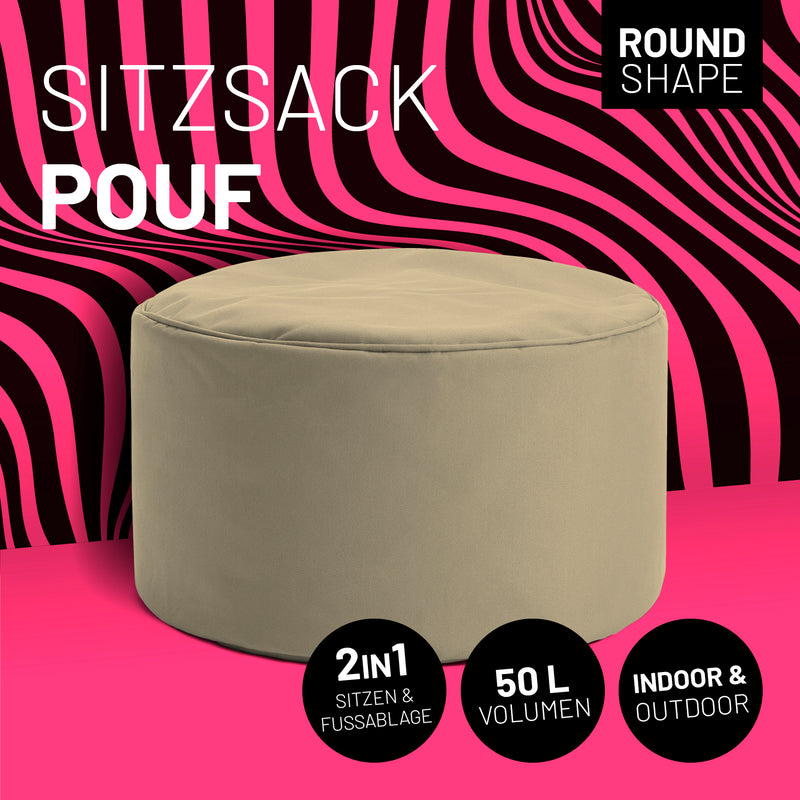 LUMALAND Sitzsack Pouf (50 L) - In- & outdoor - Beige