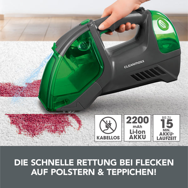 CLEANmaxx Polster- & Teppichreiniger kabellos 3in1 - anthrazit/grün