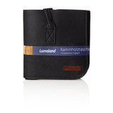 LUMALAND Kaminholztasche aus Filz mit Tragegriff - 50 x 25 x 25 cm - Schwarz