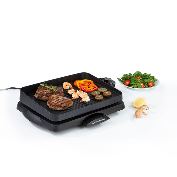 GOURMETmaxx Tischgrill - Beschichtete Aluguss-Grillfläche - schwarz