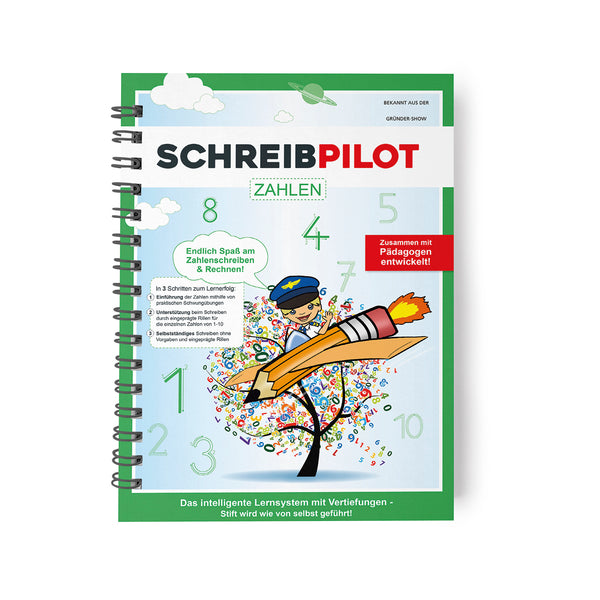 Schreibpilot Heft Zahlen mit Bleistift/Radiergummi - Lernheft zum Zahlen schreiben und Rechnen lernen für Kinder, pädagogisch entwickelt.