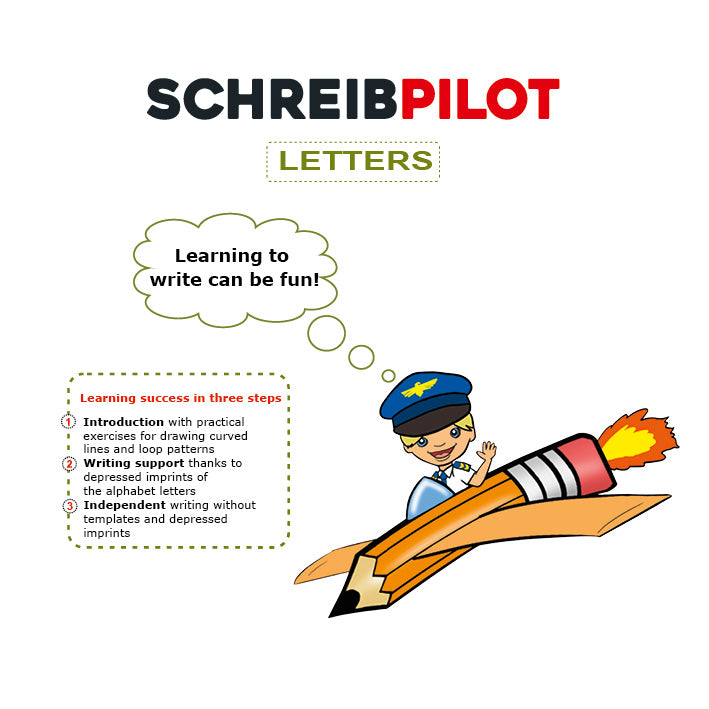 Schreibpilot Heft Buchstaben in Englisch mit Bleistift und Radiergummi - DIN-A4