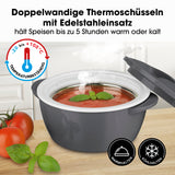 MAXXMEE Thermo-Schüssel Mikrowelle - 450 ml - grau/weiß