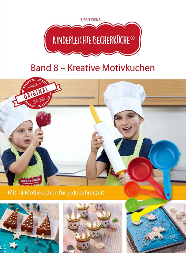 Kinderleichte Becherküche Set inkl. Messbecher-Set Band 8 mit 14 kreativen Motivkuchen und farbigen Messbechern für Kinder ab 3 Jahren.