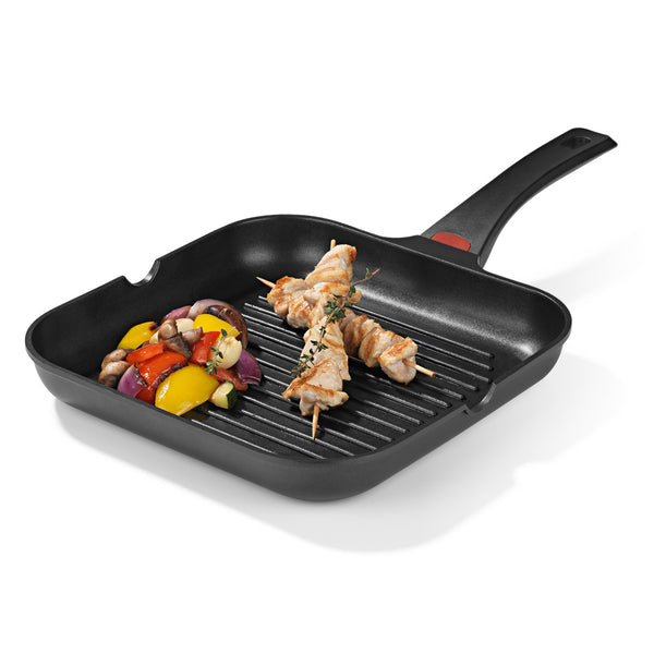 N8WERK Aluguss-Grillpfanne in der Midnight Edition - 28 cm - Farbwechsel-Temperaturanzeige