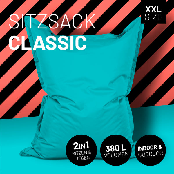 LUMALAND Sitzsack Classic XXL (380 L) - In- & outdoor - Aquamarin