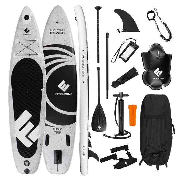 FitEngine Trip SUP-Board Set (Allrounder) - 10'8'' Beton