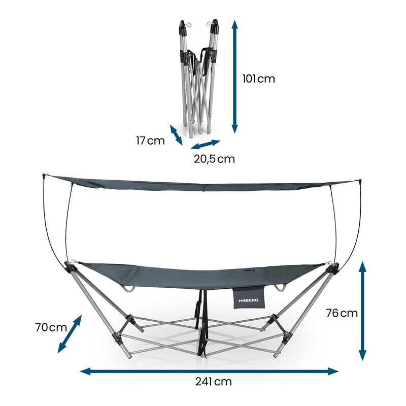 Hoberg klappbare Hängematte mit Sonnendach
