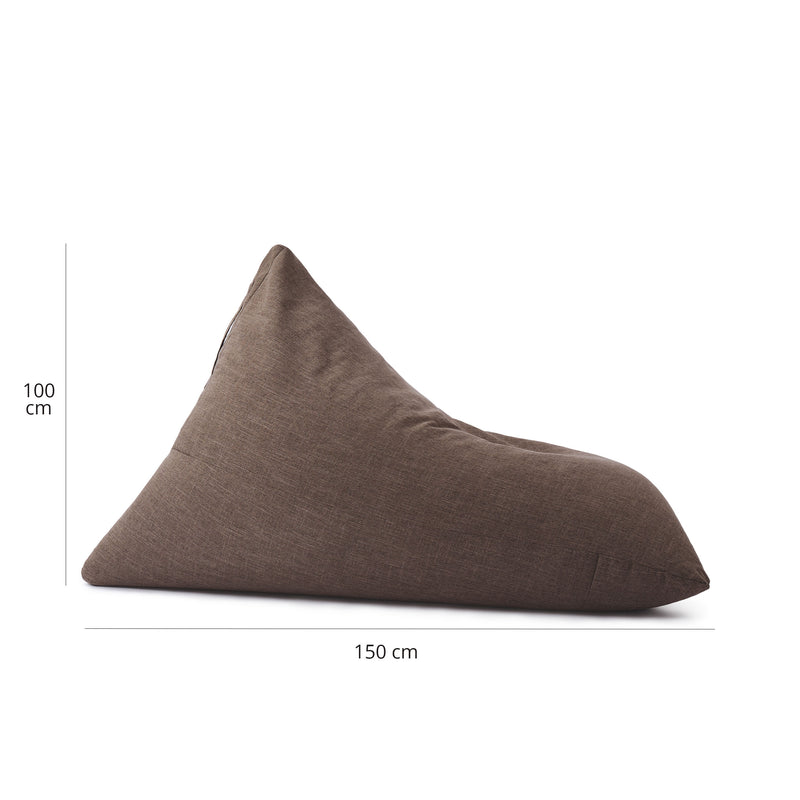 LUMALAND Sitzsack Interior Line - Sitzkissen Bean Bag - Dreieckiger Komfort-Sitzsack - 370l Füllung - 150 x 100 x 100 cm - Braun