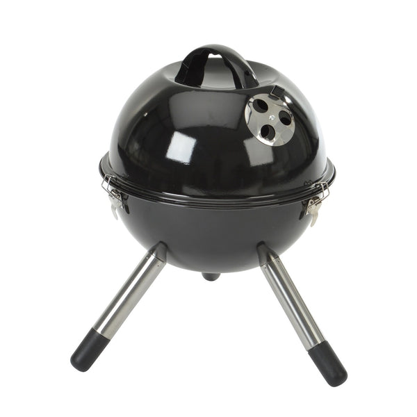 GRILLCHEF Holzkohle-Kugelgrill - 46 cm, emailliert, mit verchromtem Grillrost und Lüftungsscheibe im Deckel, tragbar und stabil.