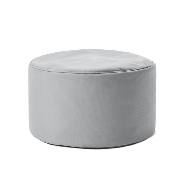 LUMALAND Indoor Outdoor Sitzhocker 25 x 45 cm silbergrau, wasserabweisend, vielseitiger Sitzpouf, leicht zu reinigen, mit verdecktem Reißverschluss.
