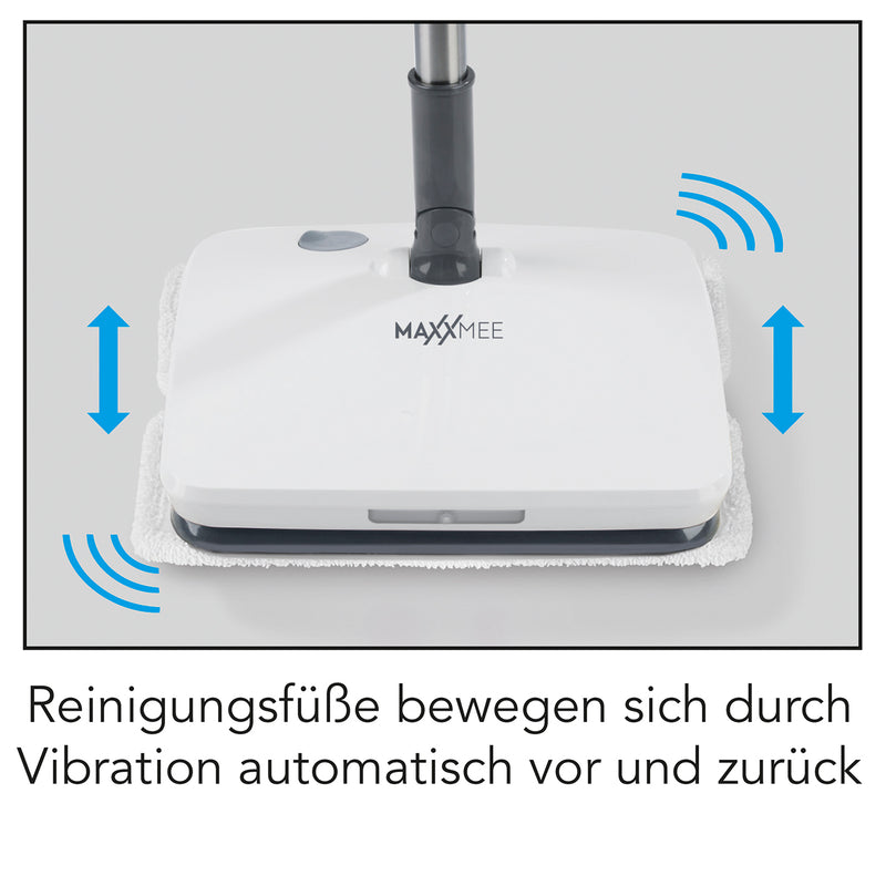 MAXXMEE Akku-Vibrationsmopp mit Sprühfunktion - Kabellos - grau