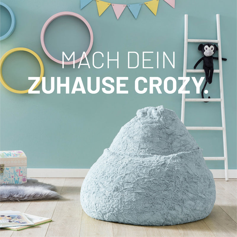 Luxury Fluffy Sitzsack stylischer Webplüsch Beanbag - 120L Pastel Blau