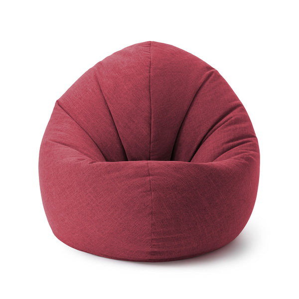 LUMALAND Sitzsack Interior Line Sitzkissen rund Rot 300l Füllung 120x80x75 cm aus weichem Leinenlook Innenbereich