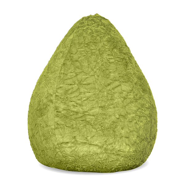 LUMALAND Luxury Fluffy Sitzsack stylischer Webplüsch Beanbag - 120L Füllung - Grün